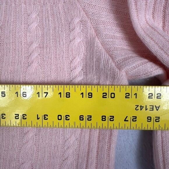 Victoria Jones Cardigan Sweater PM Pink Lambswool Angora Rabbit Hair Button Up - Picture 4 of 7